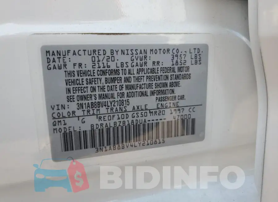 3N1AB8BV4LY210815 Photo# 12