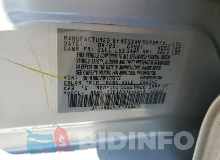 3N1AB8CV5PY263172 Photo# 13