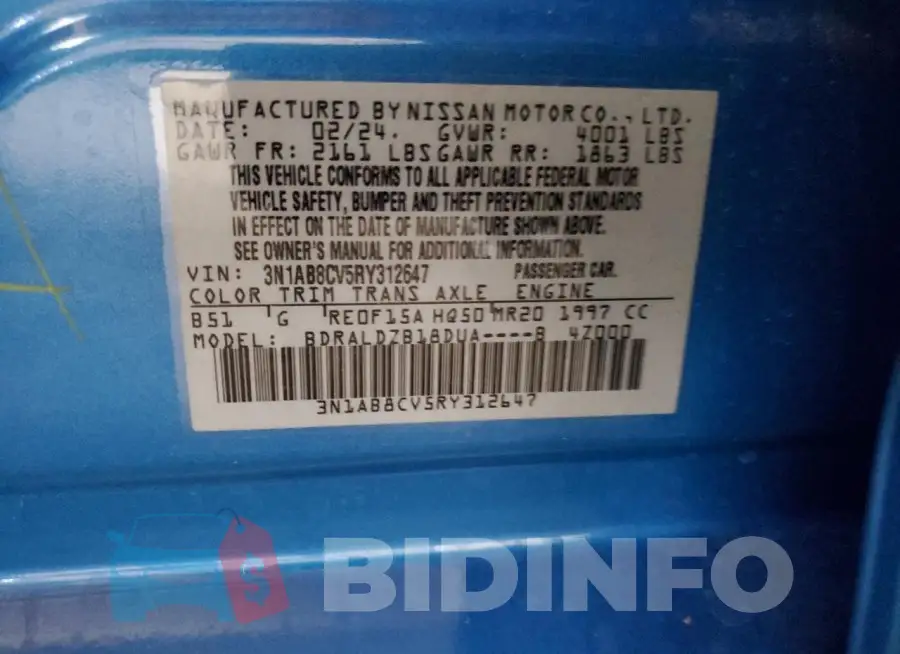 3N1AB8CV5RY312647 Photo# 12