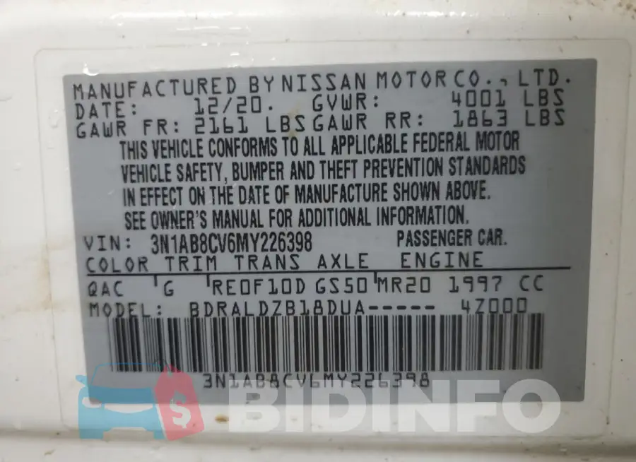 3N1AB8CV6MY226398 Photo# 12