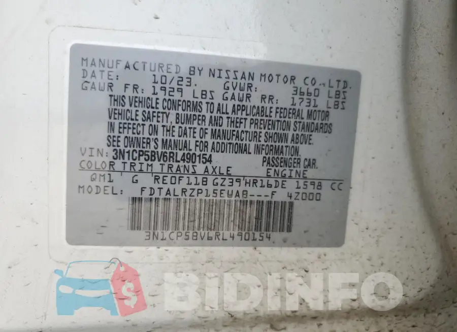 3N1CP5BV6RL490154 Photo# 13