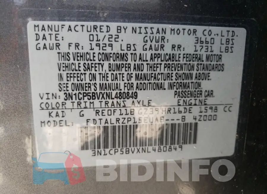 3N1CP5BVXNL480849 Photo# 13