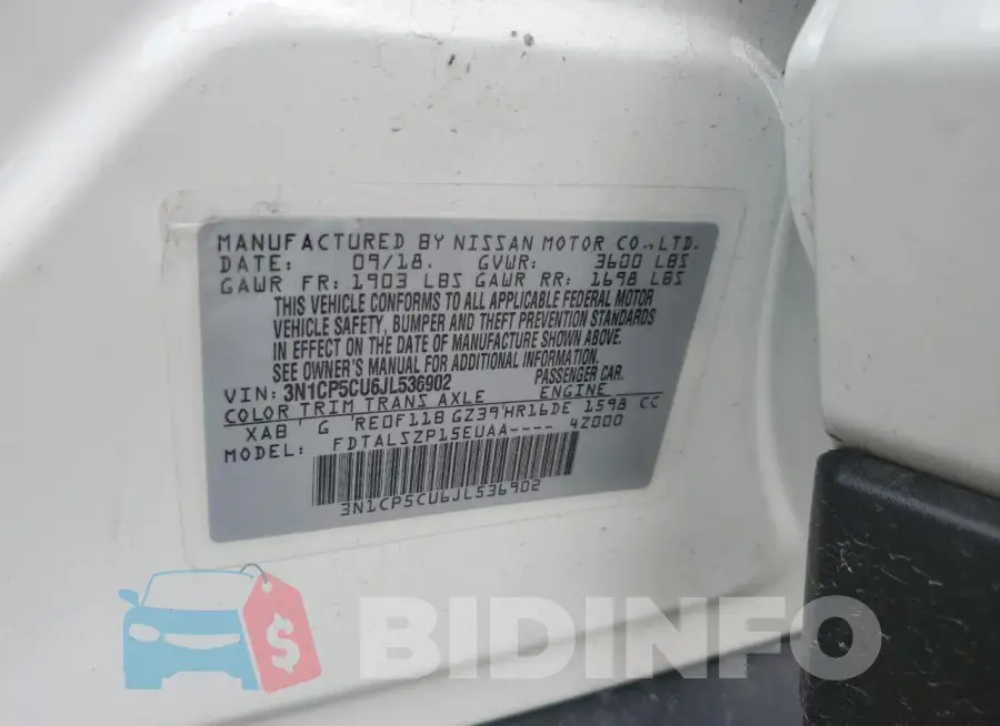 3N1CP5CU6JL536902 Photo# 12