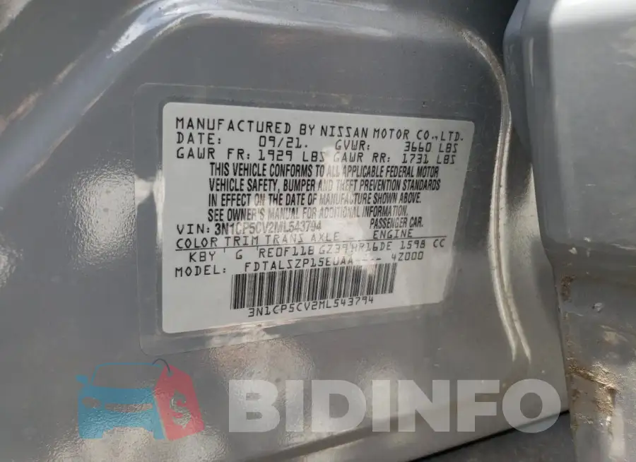 3N1CP5CV2ML543794 Photo# 13
