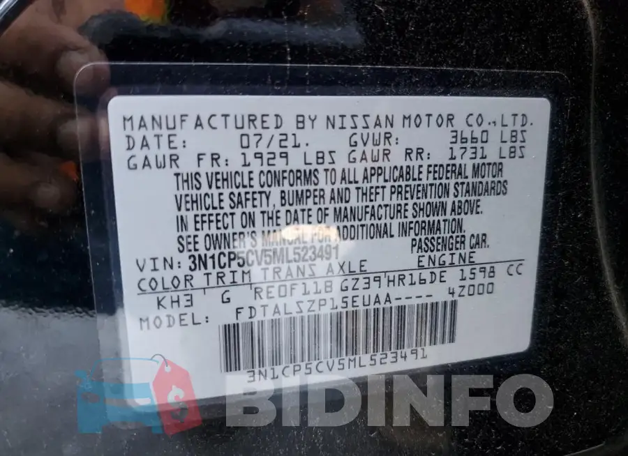 3N1CP5CV5ML523491 Photo# 12