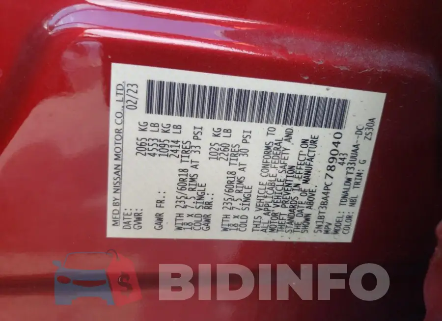 5N1BT3BA4PC789040 Photo# 13