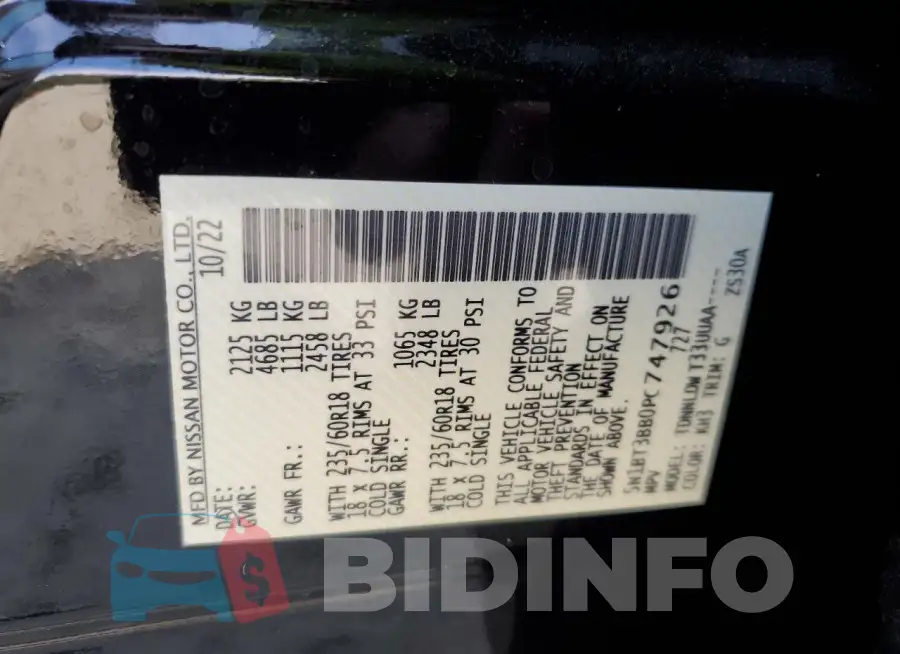 5N1BT3BB0PC747926 Photo# 13