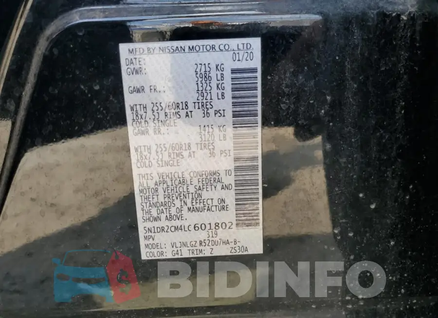 5N1DR2CM4LC601802 Photo# 12