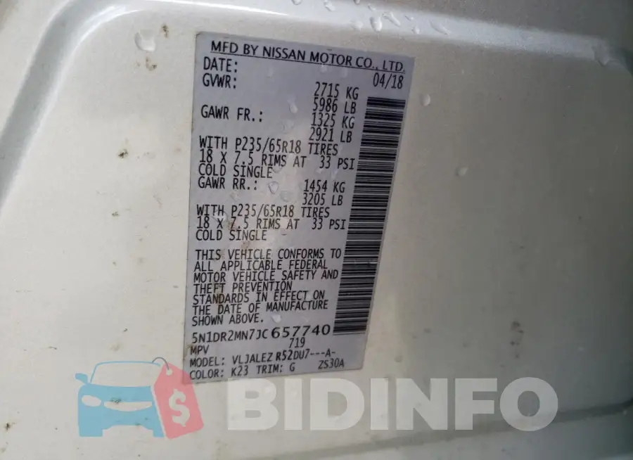 5N1DR2MN7JC657740 Photo# 13