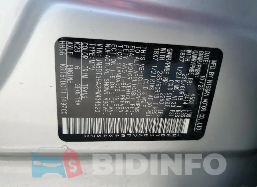 JN8BT3BA2PW434620 Photo# 13