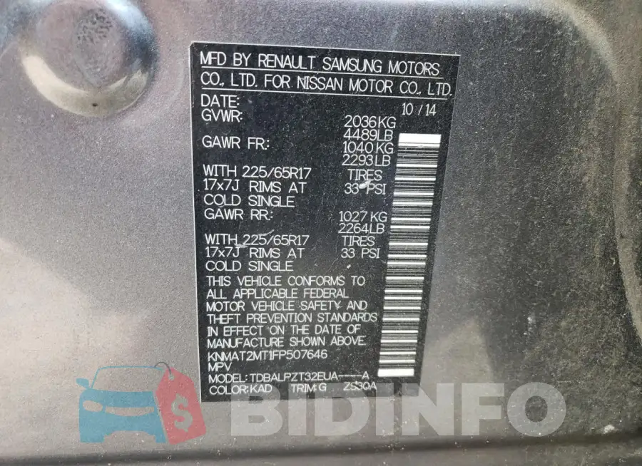 KNMAT2MT1FP507646 Photo# 13