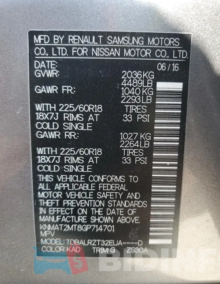 KNMAT2MT8GP714701 Photo# 12