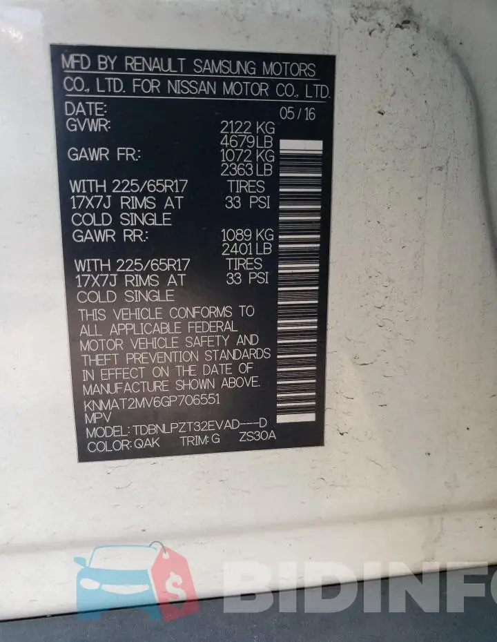 KNMAT2MV6GP706551 Photo# 13