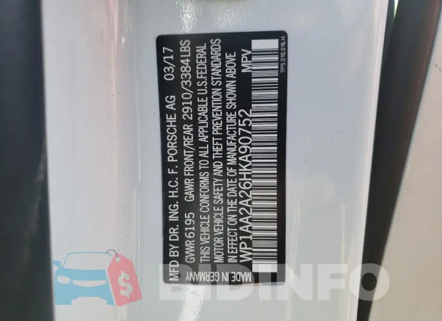 WP1AA2A26HKA90752 Photo# 12