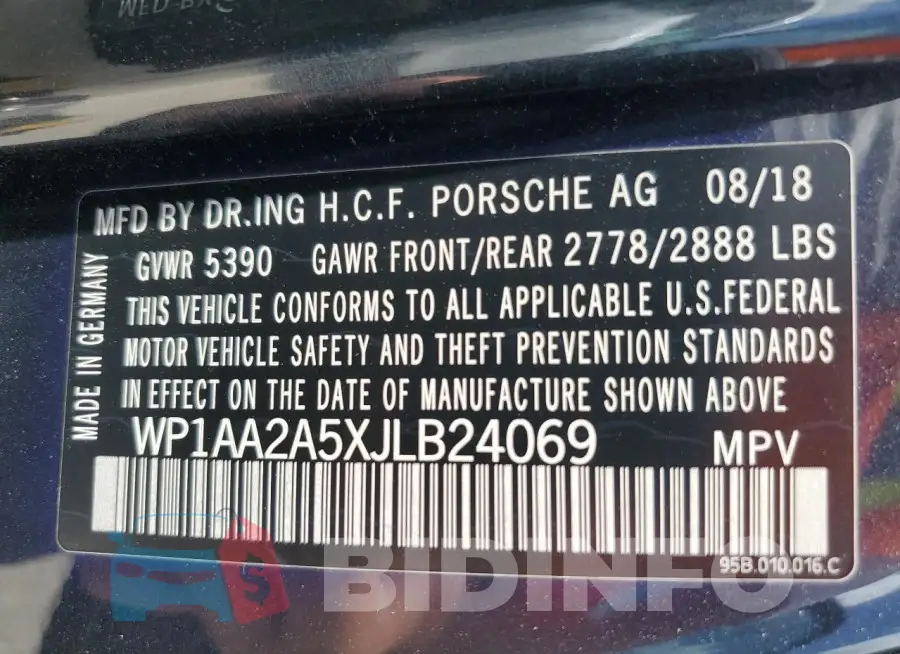 WP1AA2A5XJLB24069 Photo# 12