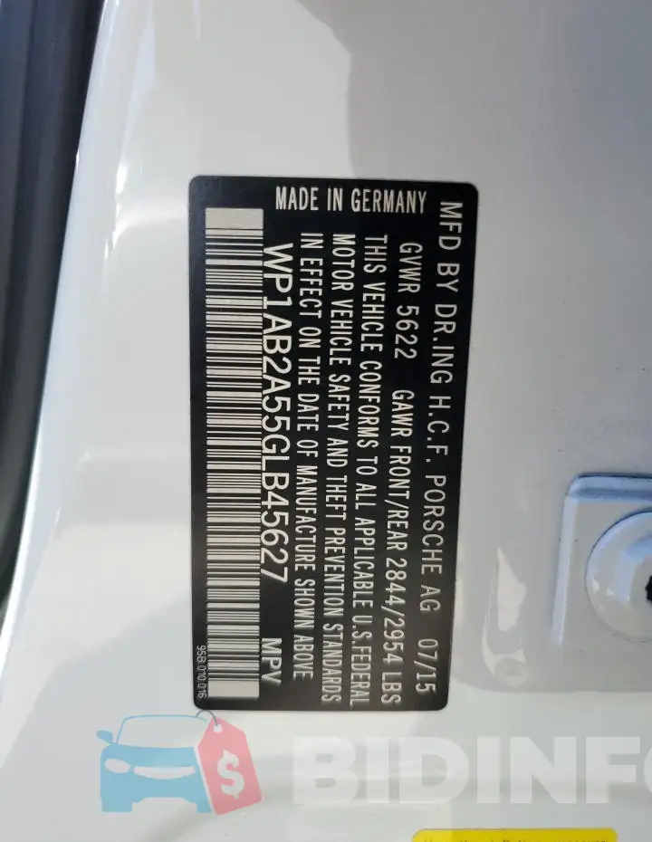 WP1AB2A55GLB45627 Photo# 13