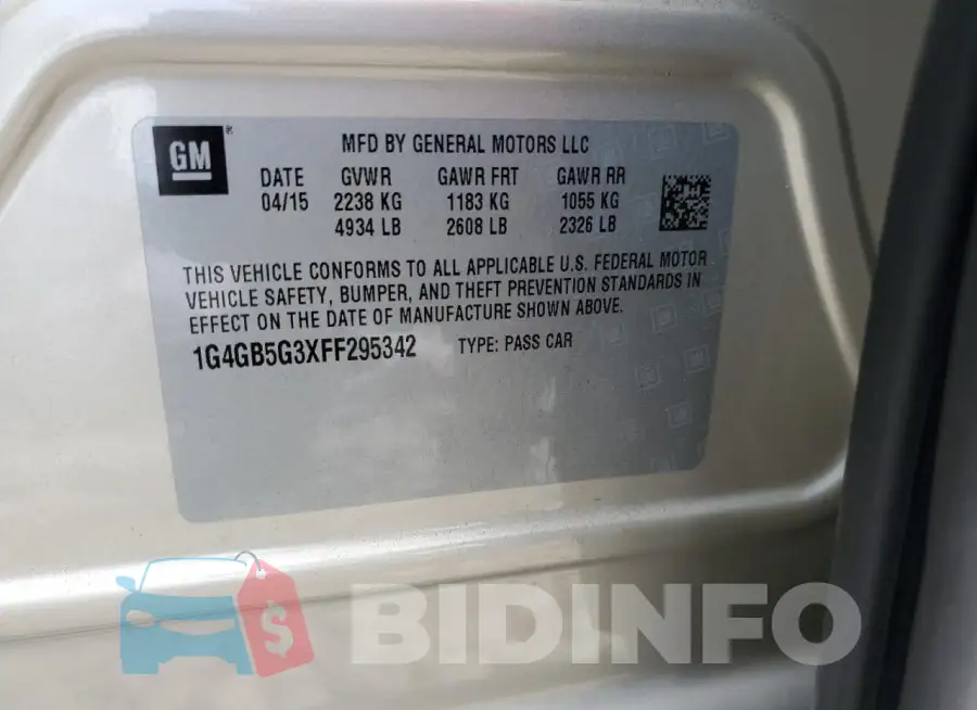 1G4GB5G3XFF295342 Photo# 12