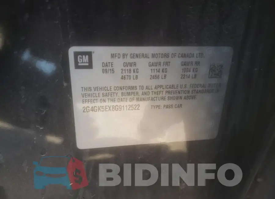 2G4GK5EX8G9112522 Photo# 13