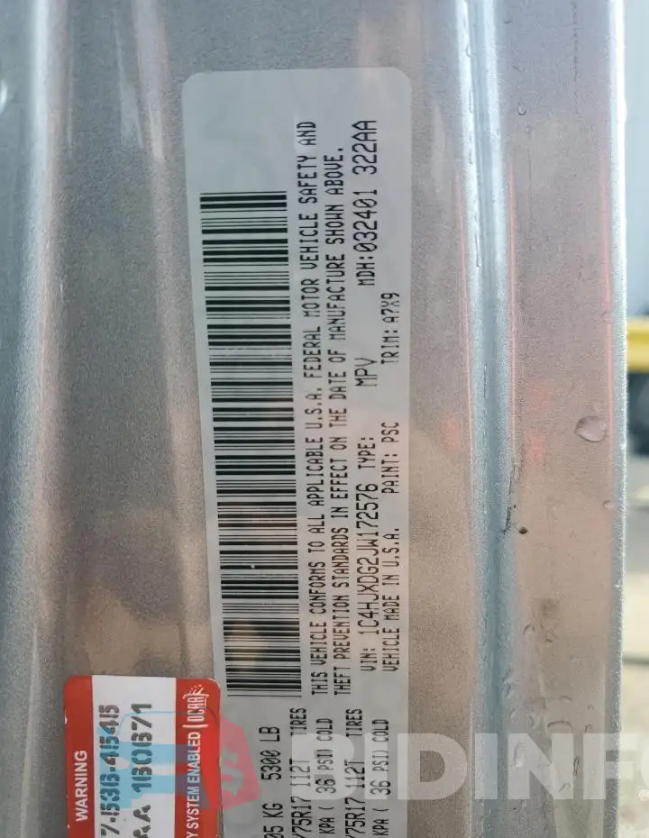 1C4HJXDG2JW172576 Photo# 13