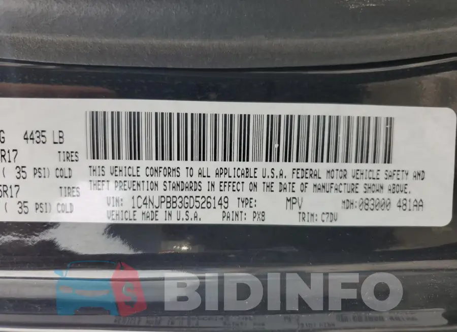 1C4NJPBB3GD526149 Photo# 14