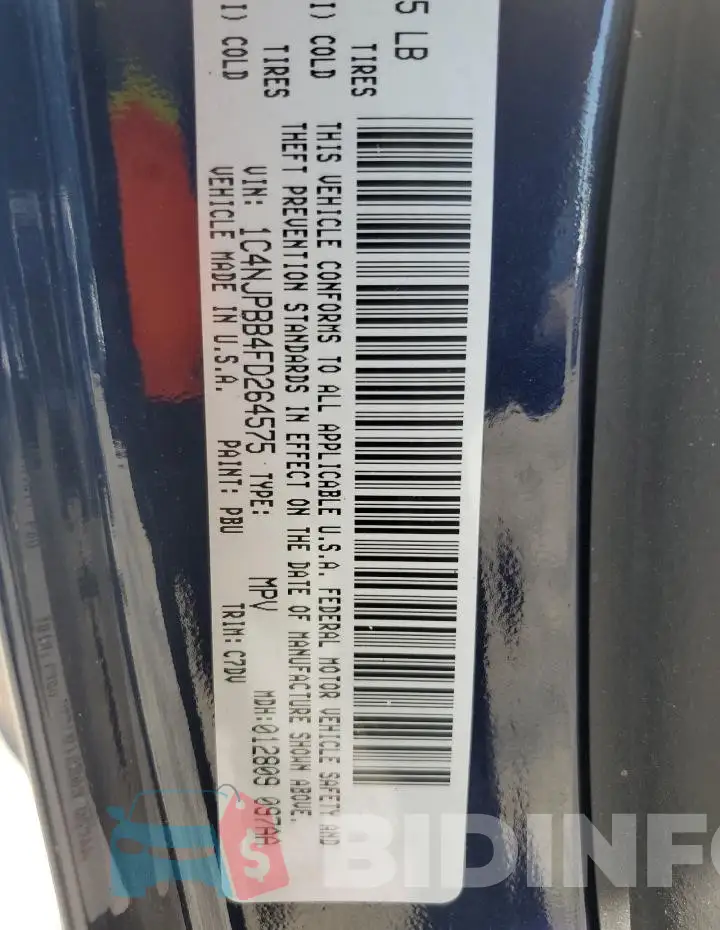 1C4NJPBB4FD264575 Photo# 14