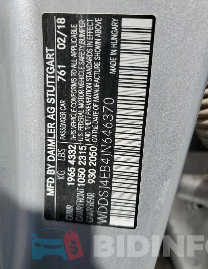 WDDSJ4EB4JN646370 Photo# 12
