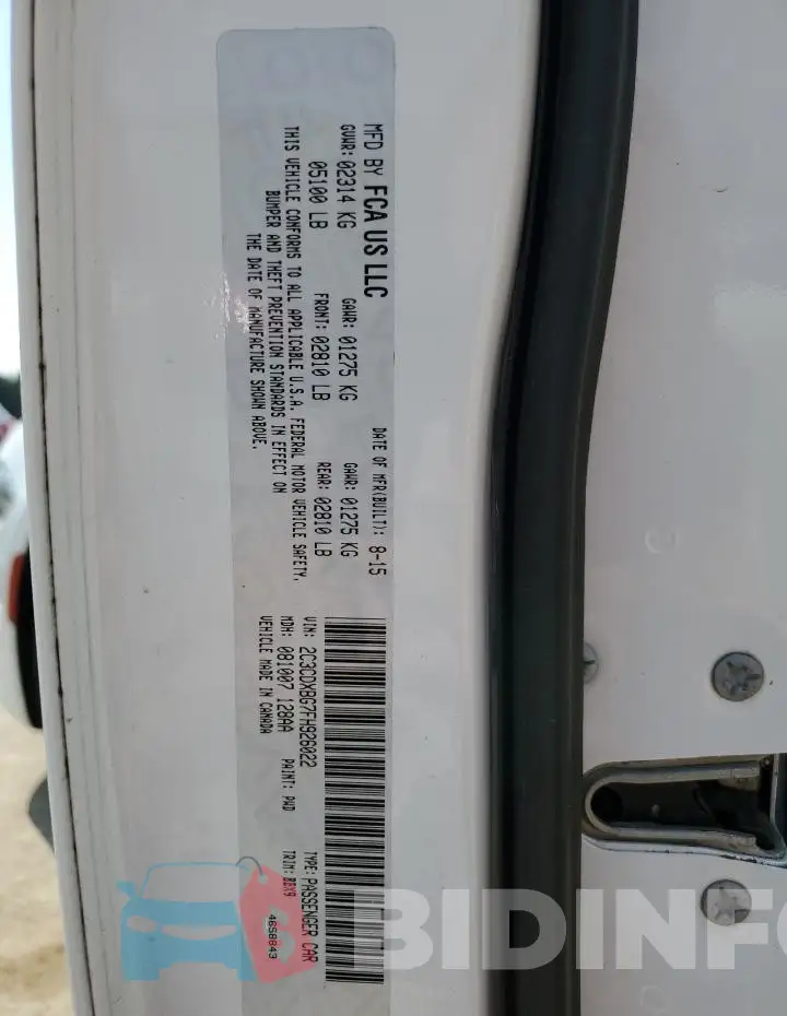 2C3CDXBG7FH926022 Photo# 12