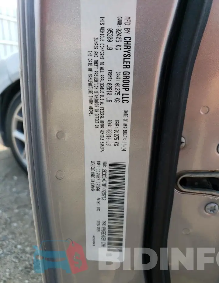 2C3CDXCT8FH729713 Photo# 13