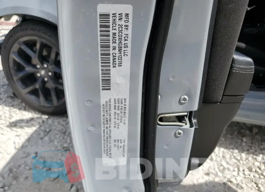2C3CDXHG8NH122768 Photo# 13