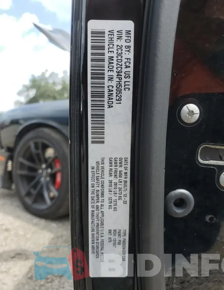 2C3CDZC94PH505291 Photo# 13