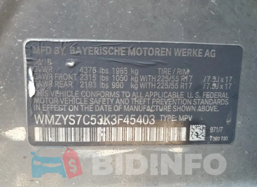 WMZYS7C53K3F45403 Photo# 12