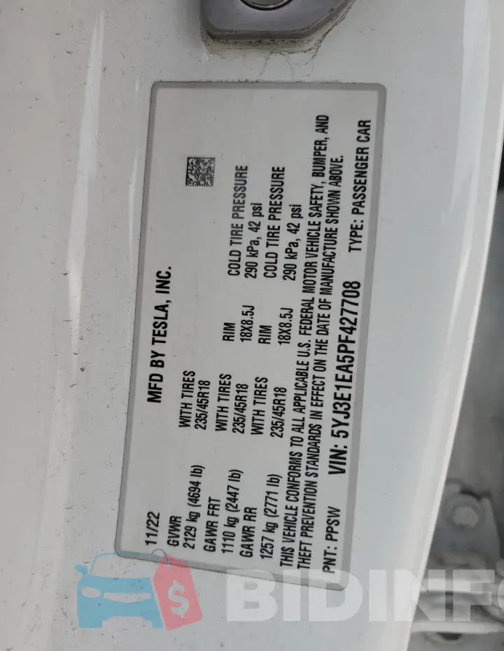 5YJ3E1EA5PF427708 Photo# 13