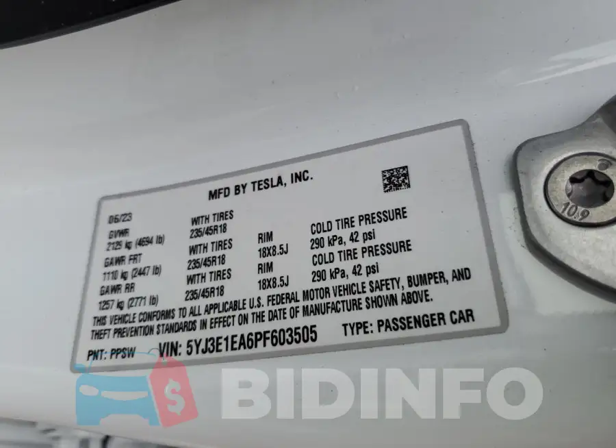 5YJ3E1EA6PF603505 Photo# 12