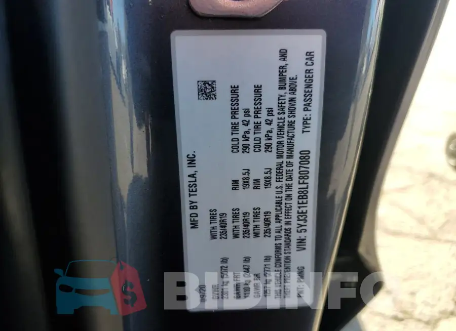 5YJ3E1EB8LF807080 Photo# 12