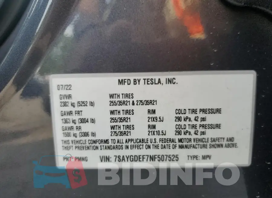 7SAYGDEF7NF507525 Photo# 13