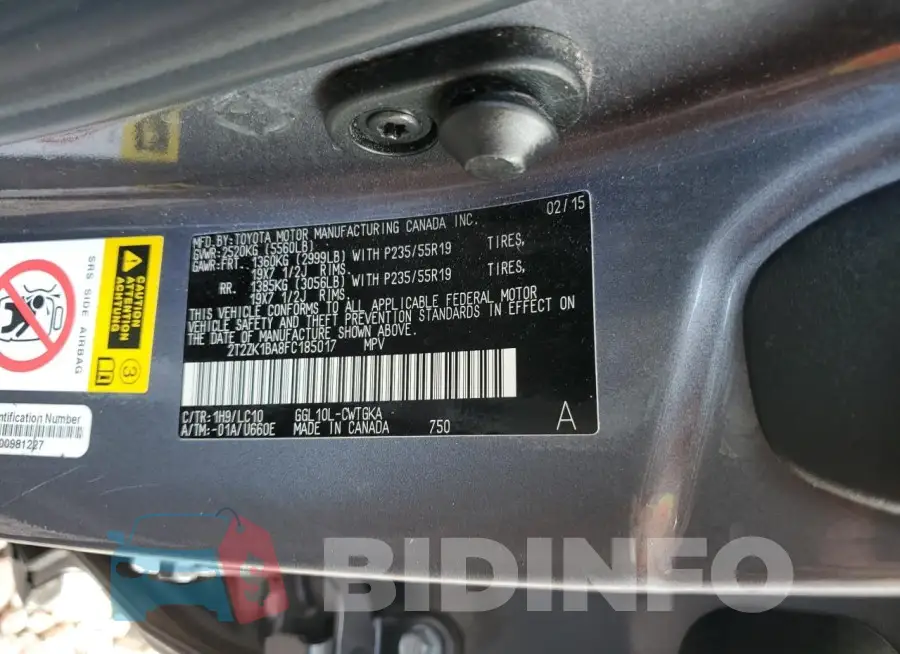 2T2ZK1BA8FC185017 Photo# 12