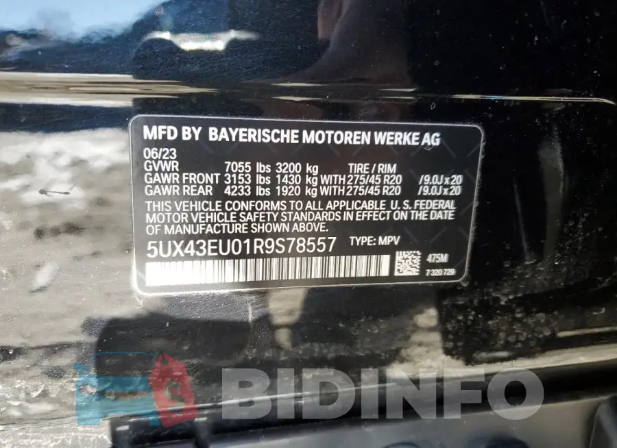 5UX43EU01R9S78557 Photo# 13