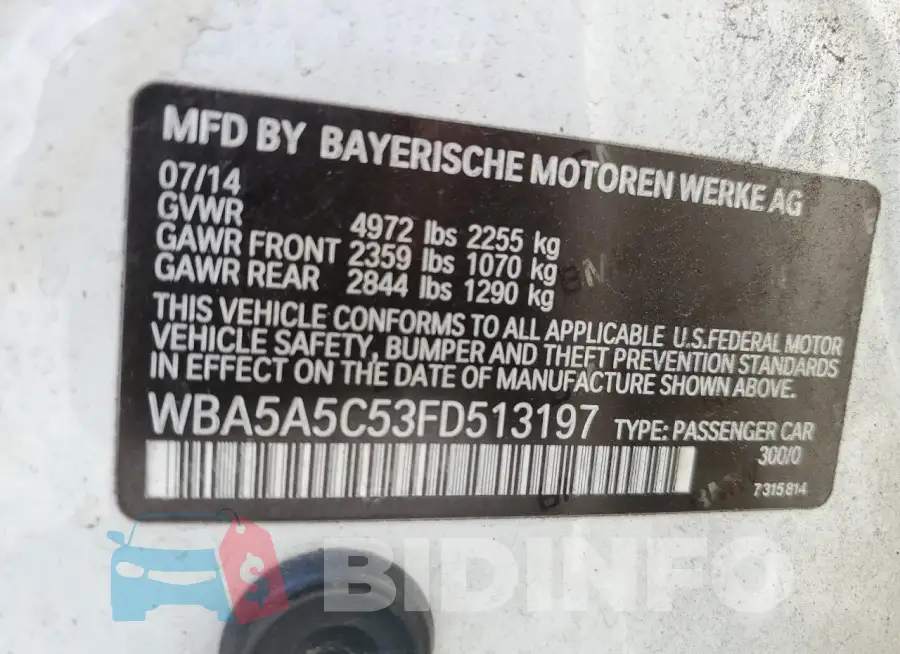 WBA5A5C53FD513197 Photo# 12