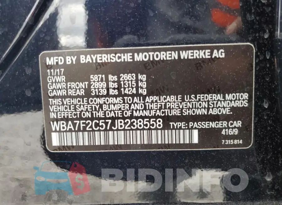 WBA7F2C57JB238558 Photo# 12