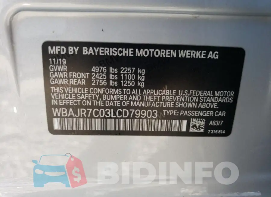 WBAJR7C03LCD79903 Photo# 12