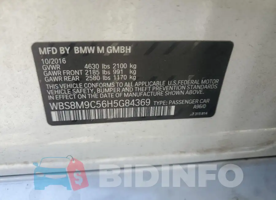 WBS8M9C56H5G84369 Photo# 12
