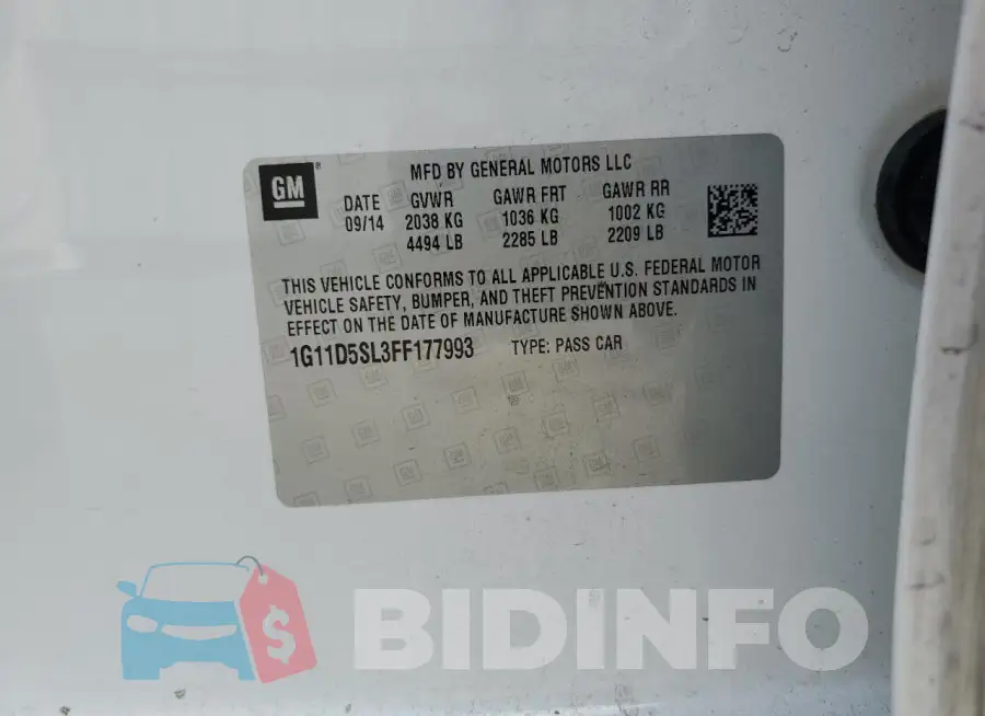 1G11D5SL3FF177993 Photo# 12