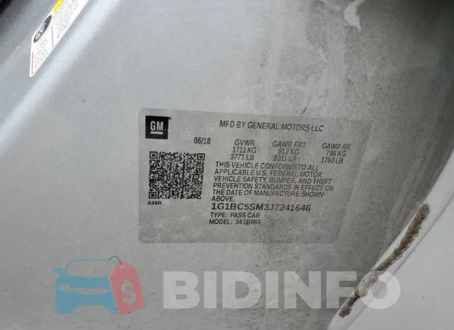1G1BC5SM3J7241646 Photo# 12