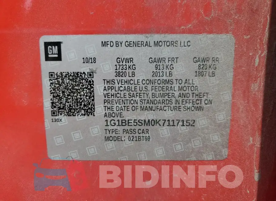 1G1BE5SM0K7117152 Photo# 12