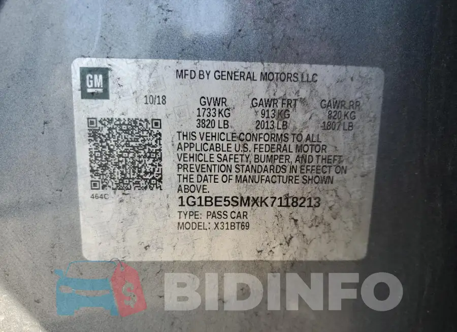 1G1BE5SMXK7118213 Photo# 13