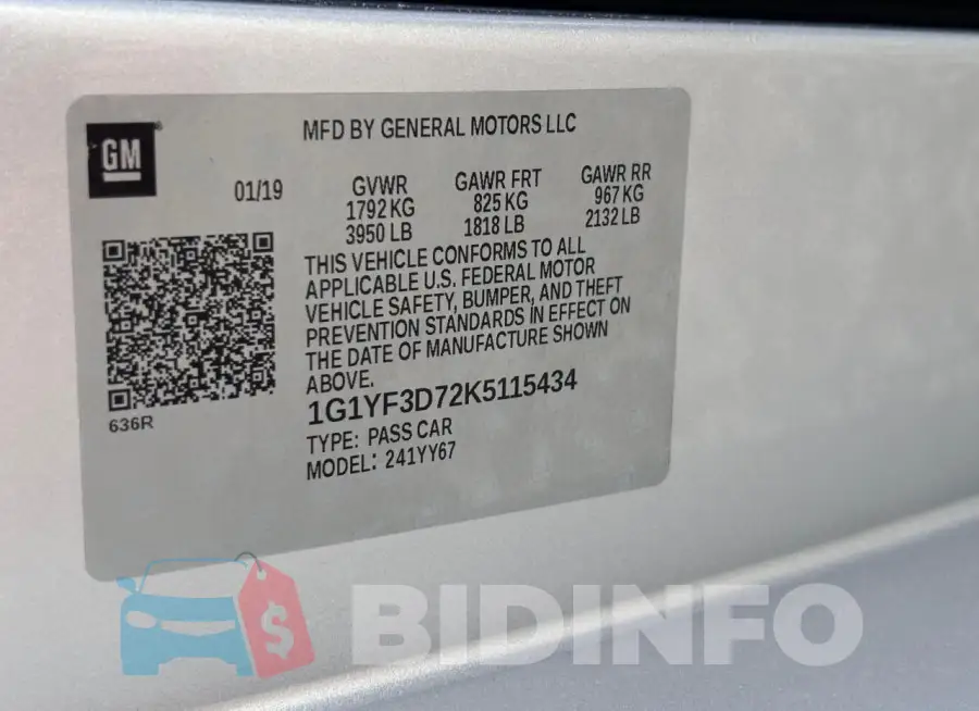 1G1YF3D72K5115434 Photo# 10