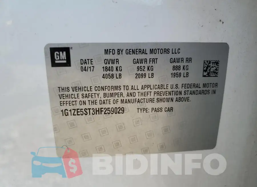 1G1ZE5ST3HF259029 Photo# 12