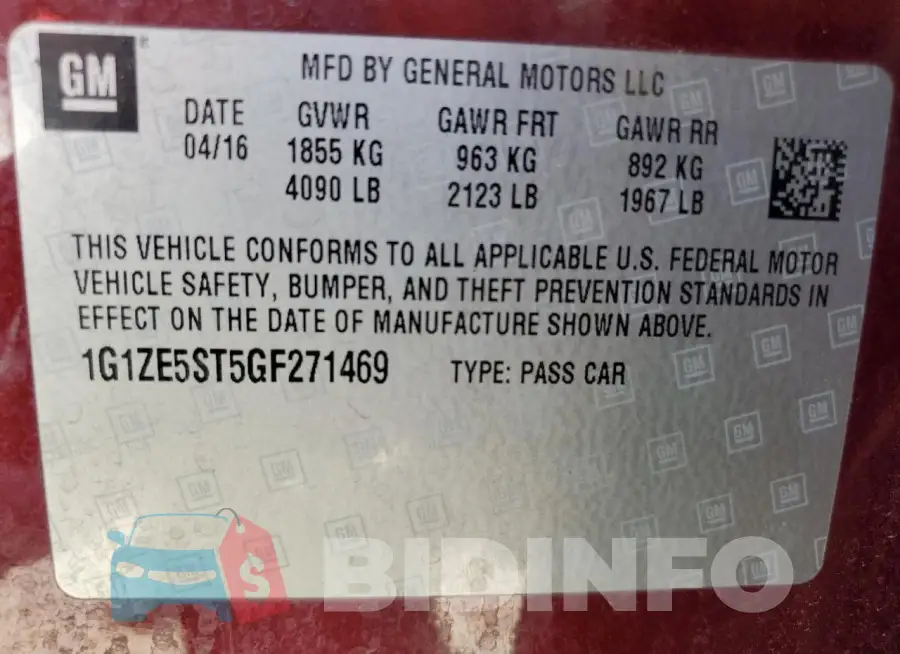 1G1ZE5ST5GF271469 Photo# 12