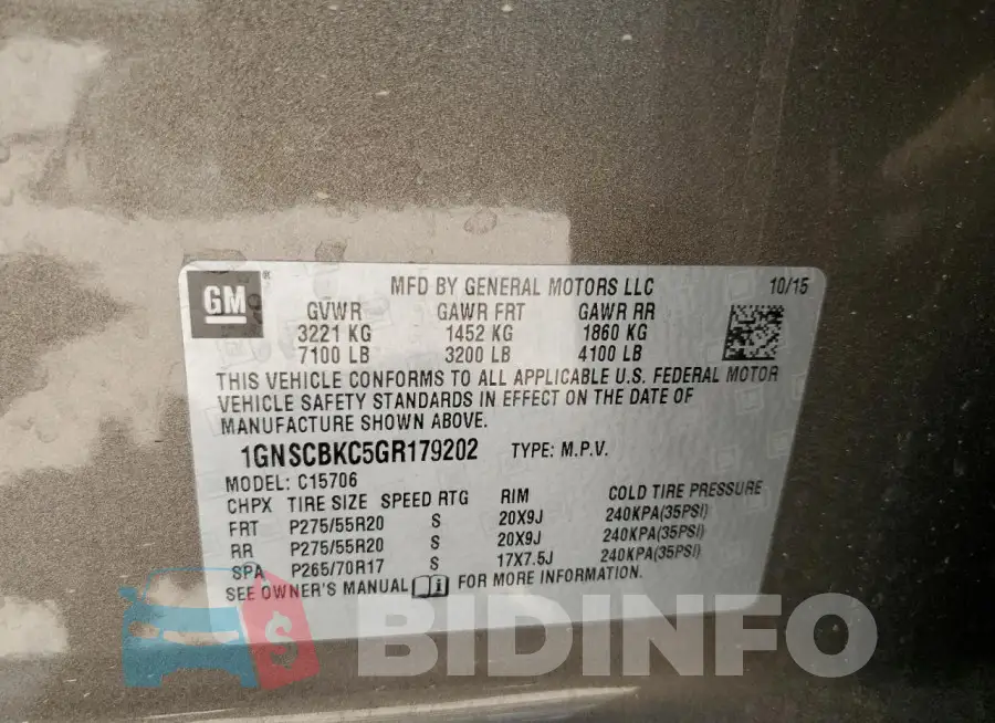 1GNSCBKC5GR179202 Photo# 13
