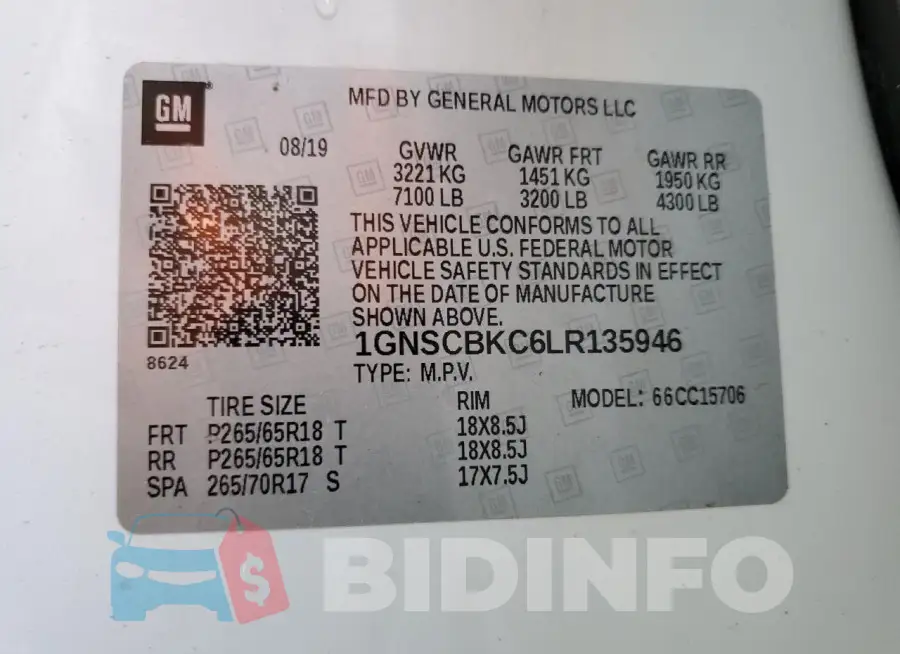 1GNSCBKC6LR135946 Photo# 13